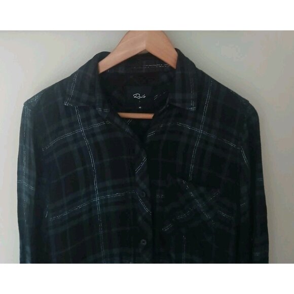 Rails Hunter Forest Slate Tinsel Button Down Shirt - Picture 2 of 8
